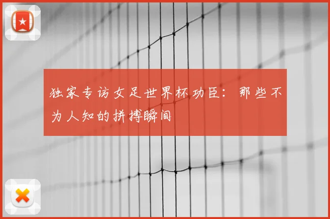 独家专访女足世界杯功臣:那些不为人知的拼搏瞬间